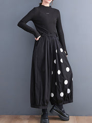 Original Creation Loose Wide Leg Polka-Dot Casual Pants Bottoms