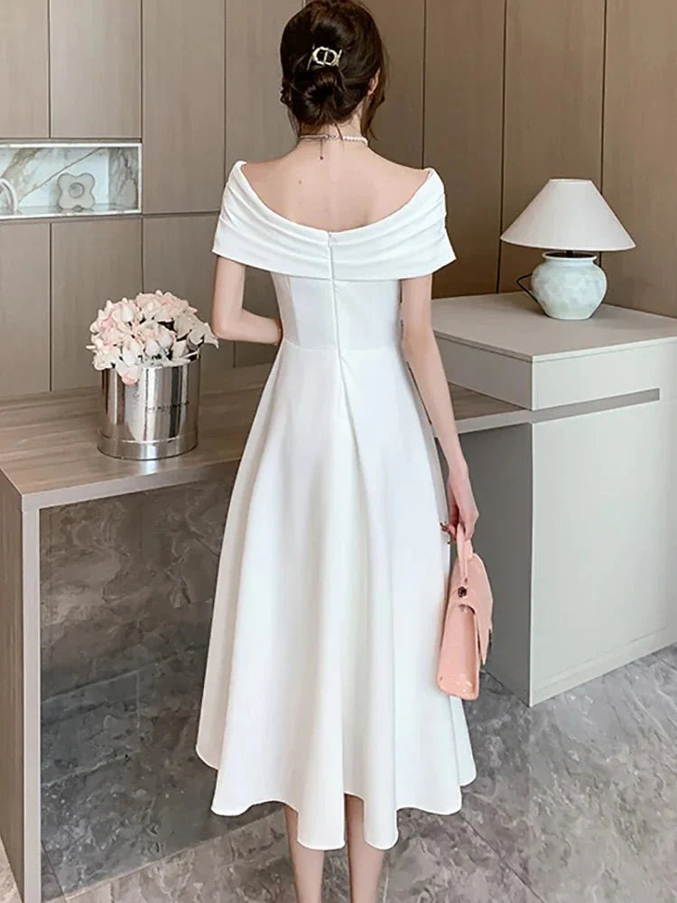 Classy Short Sleeve V-Neck Party Evening Dress