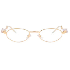 Crystal Metal Oval Sunglasses