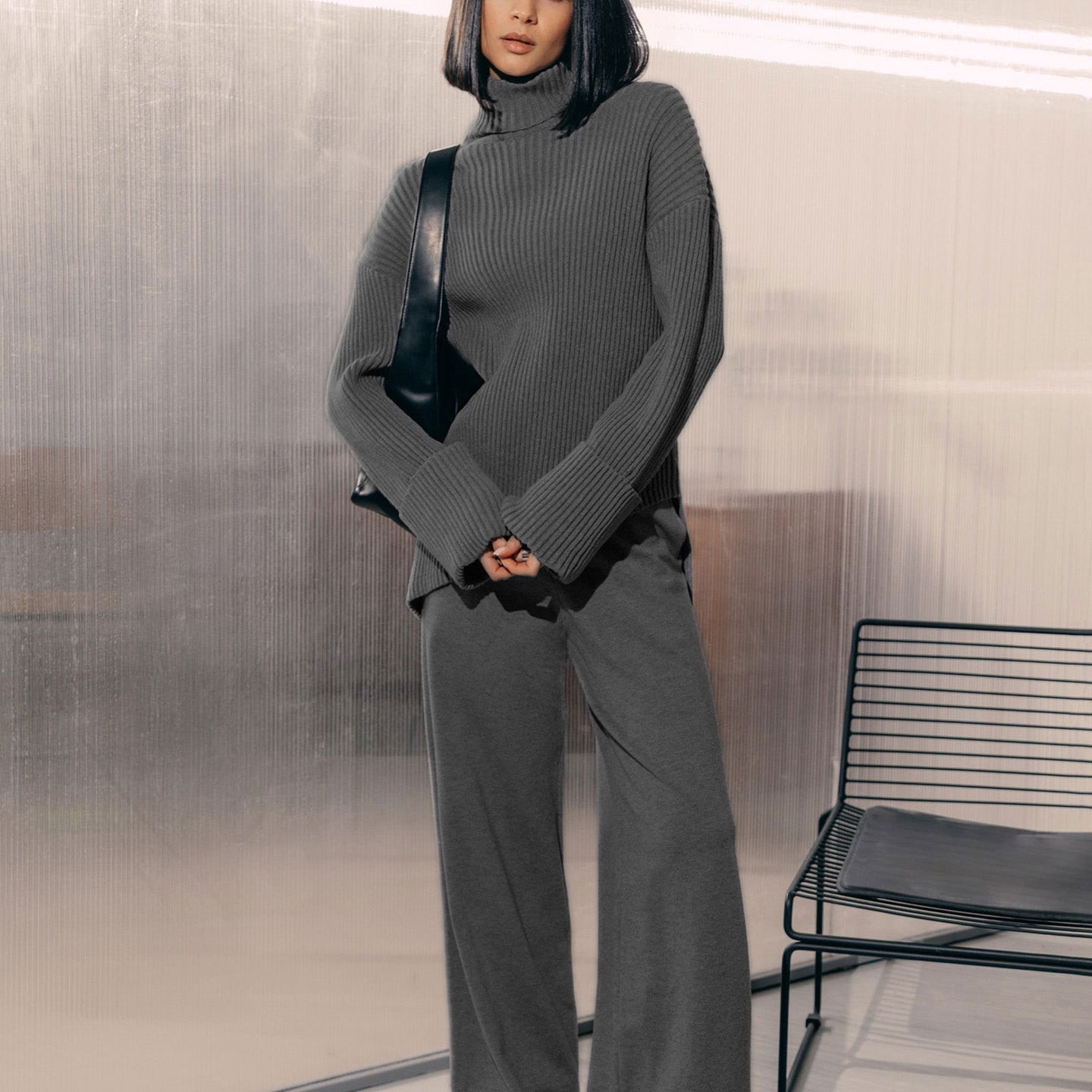 Karis Ribbed Knit Sweater & Joggers Set