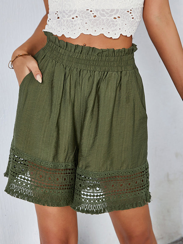 Casual Loose Solid Color  Shorts Bottom