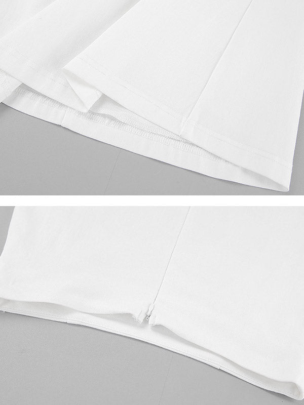 No Belt Solid Color Bodycon High Waisted Skirts Bottoms