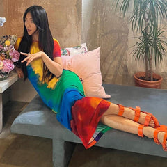 Sunset Swirl Tie-Dye Maxi Dress