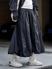 Solid Color A-line High Waisted Skirts Bottoms