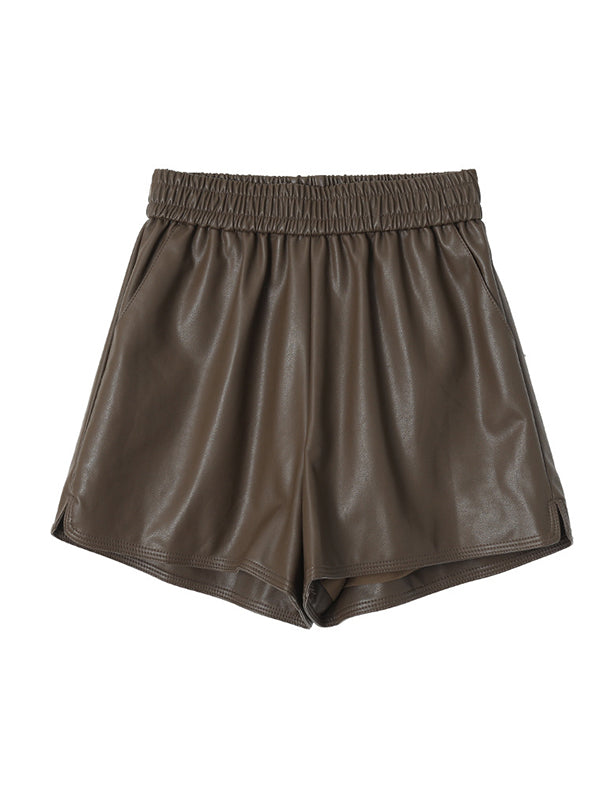 Original Loose Wide Leg Elasticity Solid Color Shorts Bottoms