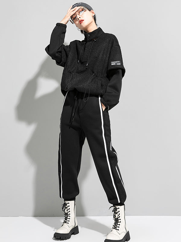 Casual Loose Drawstring High-Waisted Pants