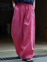 Pleated High Waisted Wide Leg Trousers Casual Pants Bottoms