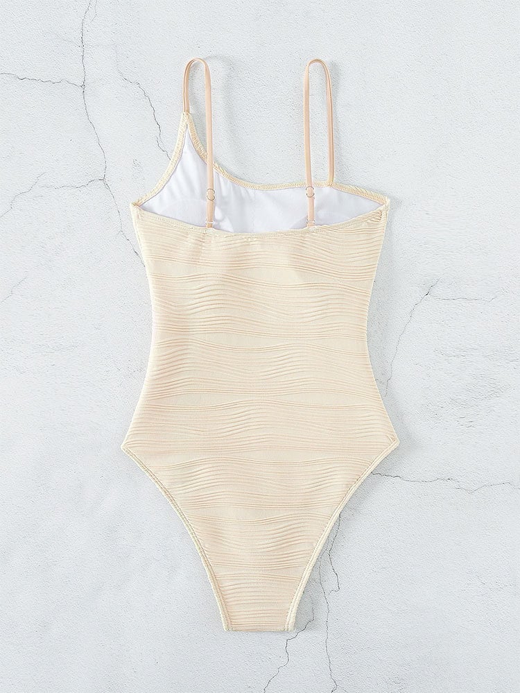 Women's Jacquard Suspender Sexy One-Piece Swimsuit