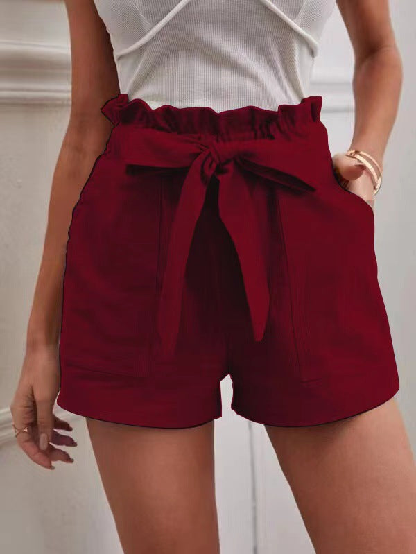 Linen pocket high waisted wide leg pants