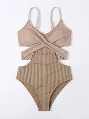 Sexy Fashion Cross Lace Up One Piece Swimwear