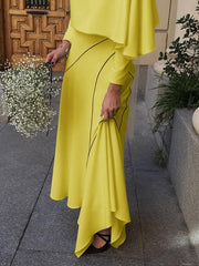 High-Low Loose Asymmetric Printed Split-Joint Skirts Bottoms
