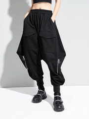 Zipper Original Simple Loose Solid Harem Pants