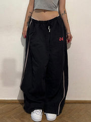 Loose Letter Print Wide-Leg Pants