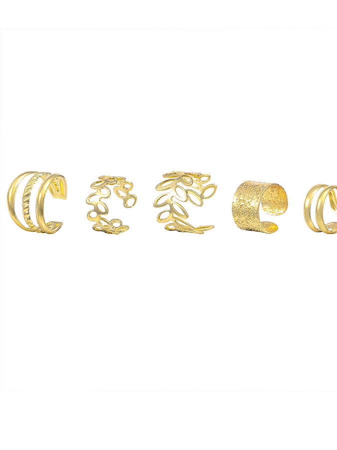 Women's  Simple Hollow Out Five-Piece Earring Clamp