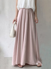 Solid Color High Waisted Wide Leg Culotte Casual Pants Bottoms