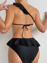 Tropical Floral Print Sexy One-Piece Swimsuit