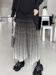 Gradient Pleated A-Line Loose Skirts Bottoms