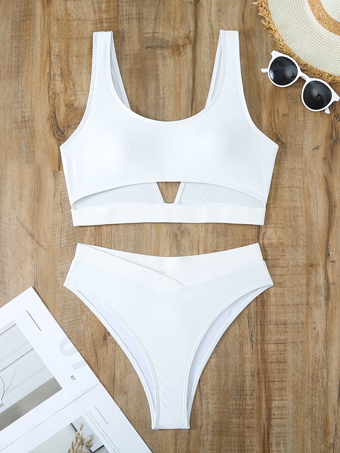 Women's Sexy Casual Vacation Split Swimsuit With Hollow Design (With Chest Pad)