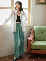 Casual High Waisted Loose Printed Wide Leg Pants Bottoms