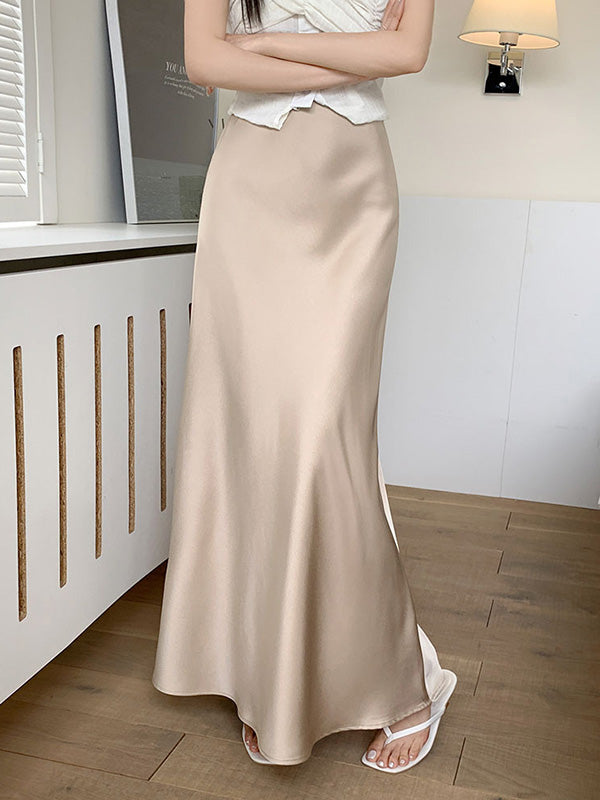 Elasticity Solid Color Mermaid Skirts Bottoms