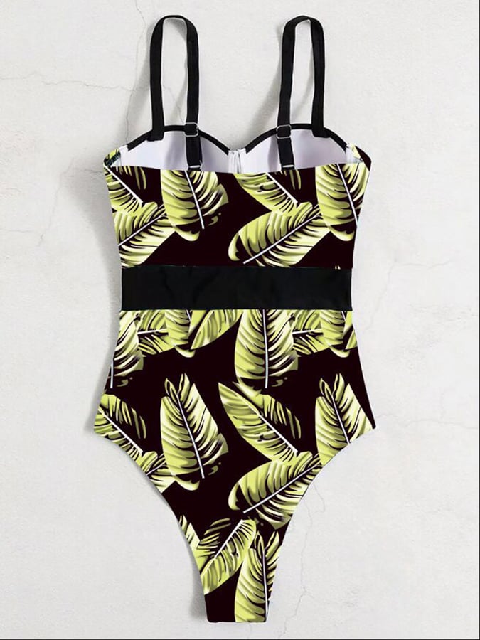Sexy Printed Hard Wrapped One Piece Swimwear - ohitfits