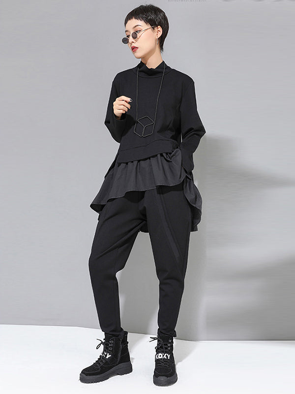 Original Creation Loose Harem Pants Solid Color Pants