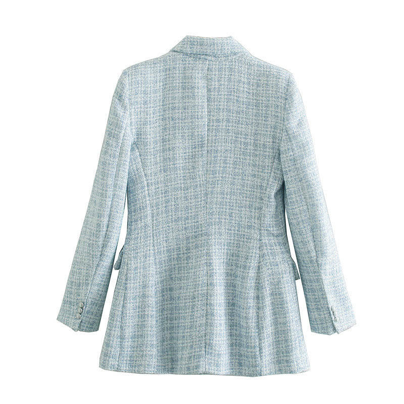 Women's Summer Check Slim Fit Blazer