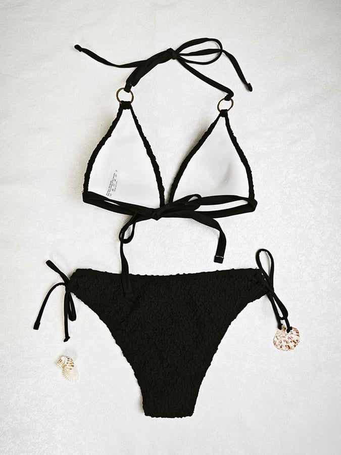 Women's Petal Texture Fabric Sexy Casual Vacation Split Swimsuit
