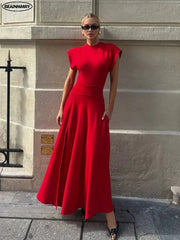 Elegant High-Waist Long Dress