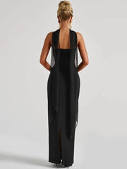 Elegant Long Dress with Scarf