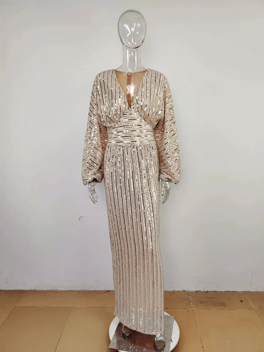 Elegant Sequined Evening Gown