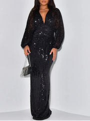 Elegant Sequined Evening Gown