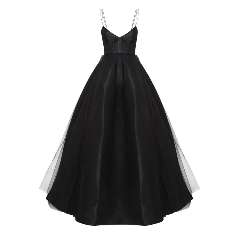 Elegant Spaghetti Strap Evening Long Dress