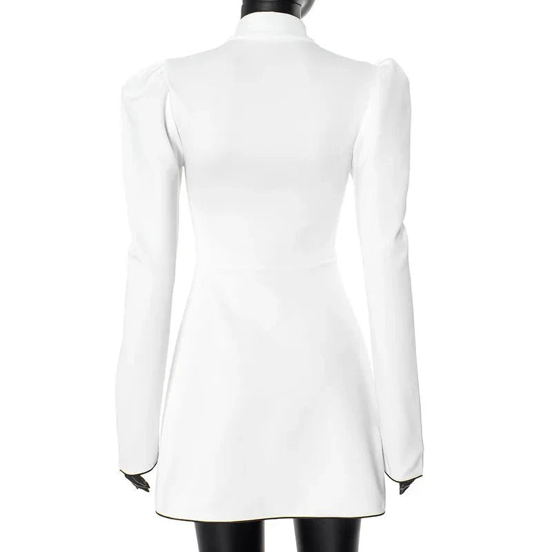 Elegant Stand Collar Short Dress
