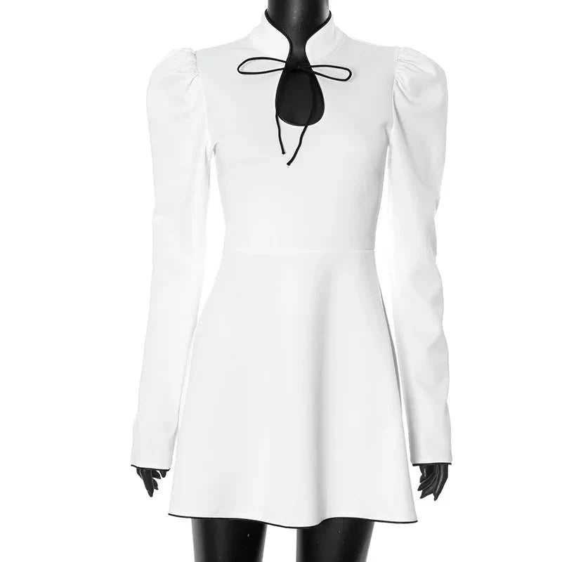 Elegant Stand Collar Short Dress