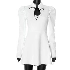 Elegant Stand Collar Short Dress