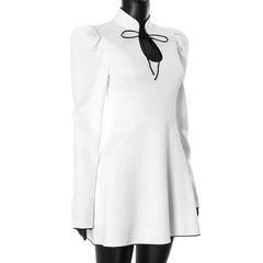 Elegant Stand Collar Short Dress