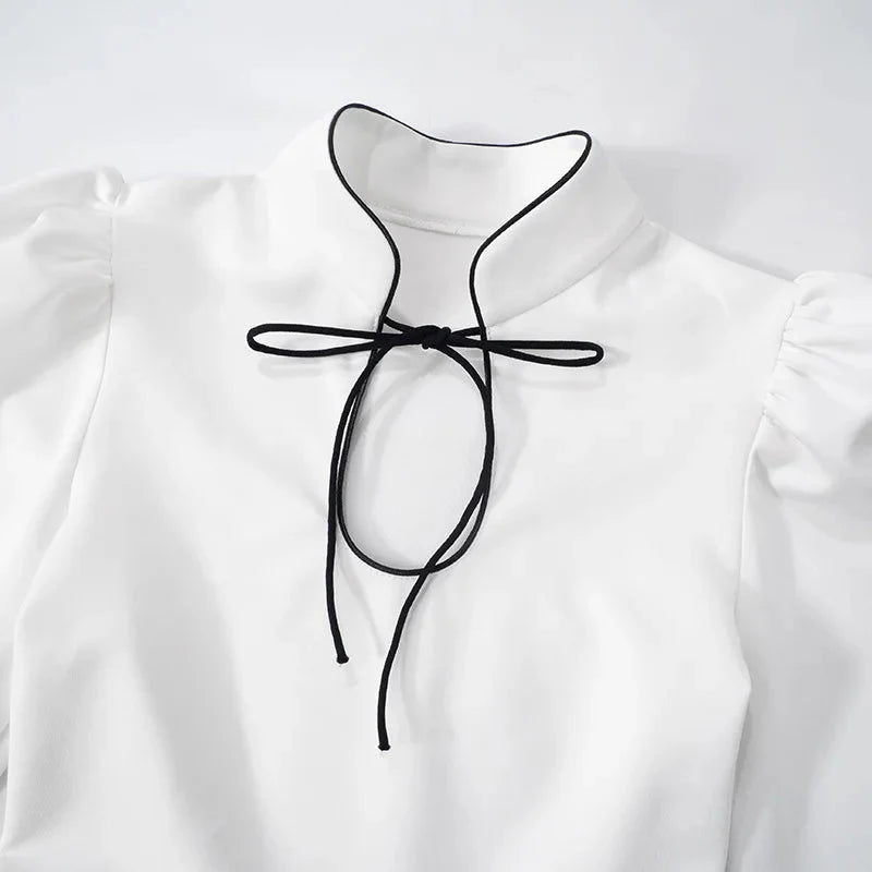 Elegant Stand Collar Short Dress
