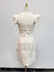 Embroidered A-Line Mini Dress