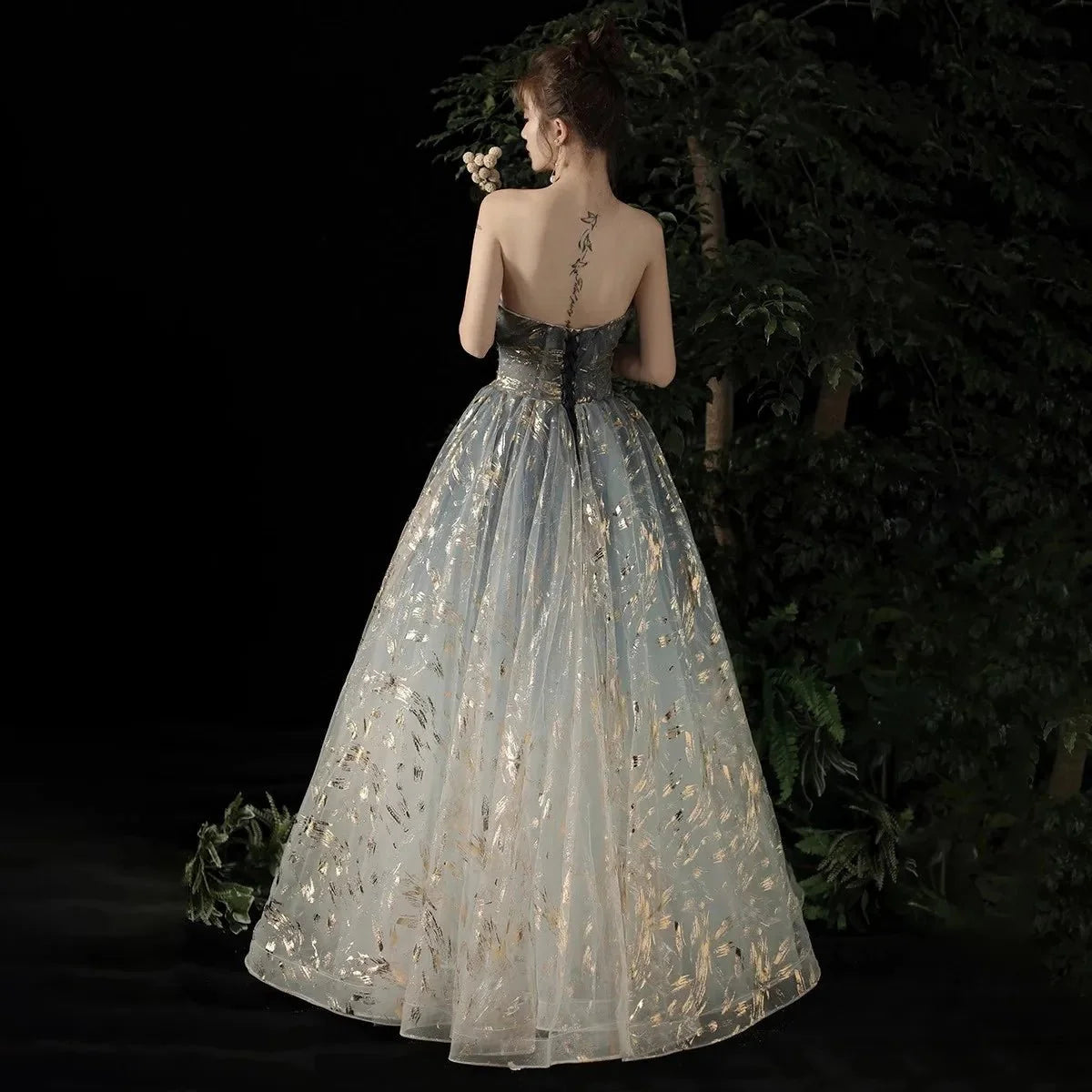 Evening Strapless A-line Formal Dress