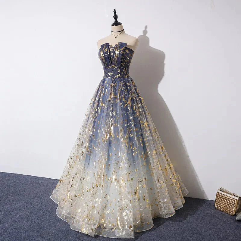 Evening Strapless A-line Formal Dress