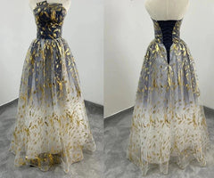 Evening Strapless A-line Formal Dress