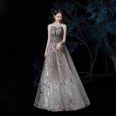 Evening Strapless A-line Formal Dress