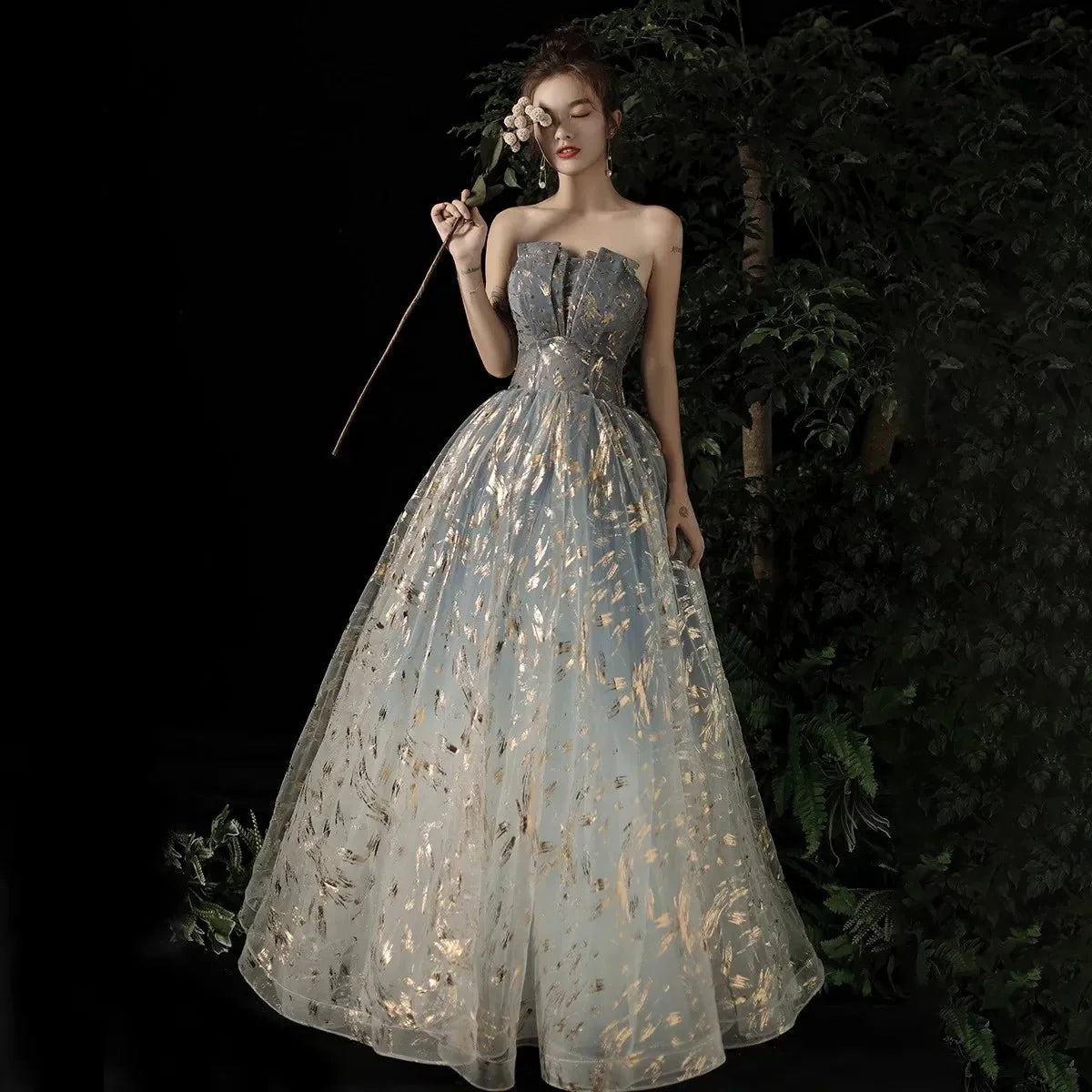 Evening Strapless A-line Formal Dress