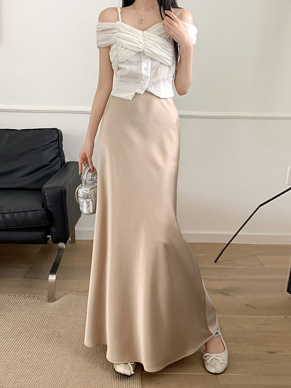 Elasticity Solid Color Mermaid Skirts Bottoms