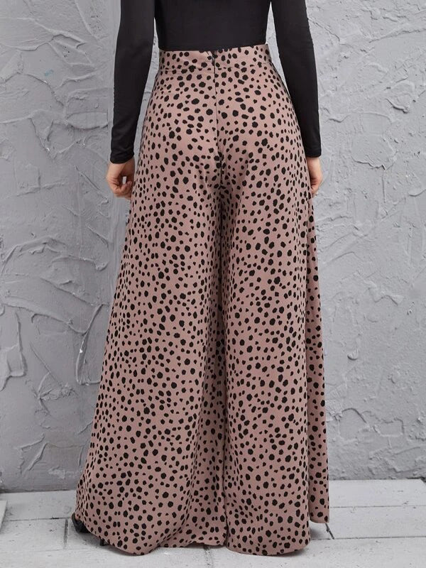 Leopard Loose Wide Leg Trousers Pants