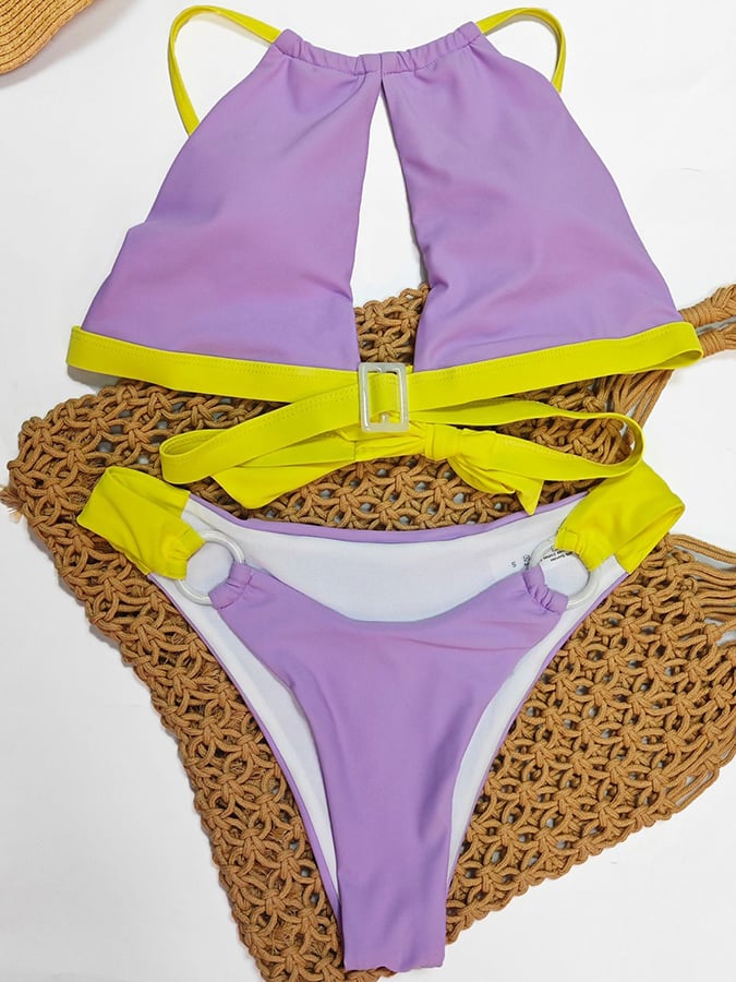 Ladies Split Cross Color Sexy Bikini