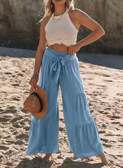 Women's High Waist Folded Wide Leg Pants
