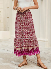 Contrast Color Elasticity Loose Skirts Bottoms