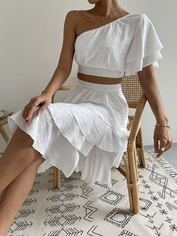 Vacation Wrap High-Waisted Off-The-Shoulder Two Pieces Set